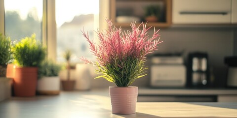 Canvas Print - Potted Plant Kitchen Counter