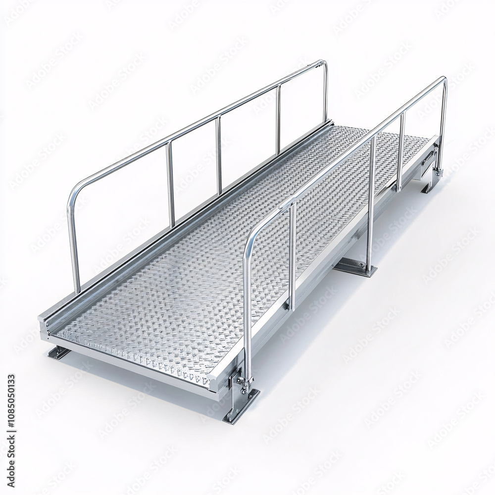 Adobe Material Ramp Metal ramp for wheelchair and senior access in a home design, isolated ...