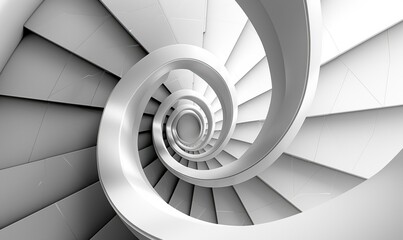 Poster - Abstract spiral staircase design. AI.