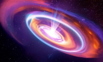 Wall Mural - Amazingly colorful galaxy in outer space, with swirling, sparkling stars, vibrant nebulae in pinks, blues, and purples, and a glowing, radiant core