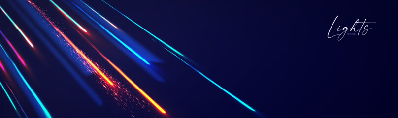 Wall Mural - Motion light effect. Shining magic background and liquid speed light.