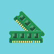 © cadhysign - Flat illustration vga card with flat style, vga computer