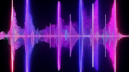 Canvas Print - Neon night sound wave visualizer