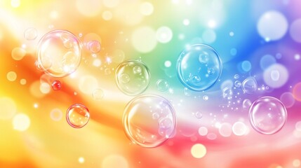 Poster - A colorful background with many bubbles of different sizes