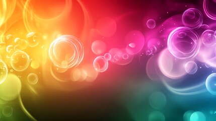 Poster - A colorful background with many circles of different sizes