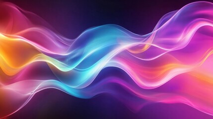 Poster - A colorful wave with a purple and orange section