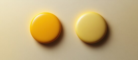 Wall Mural - two yellow circles on a beige background