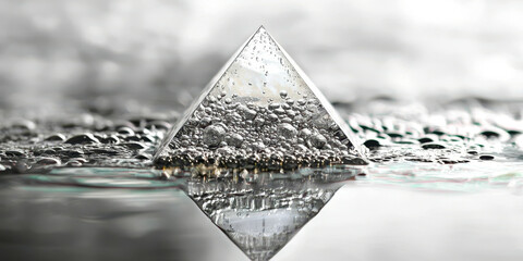 Aufkleber - A pyramid is floating on top of a body of water
