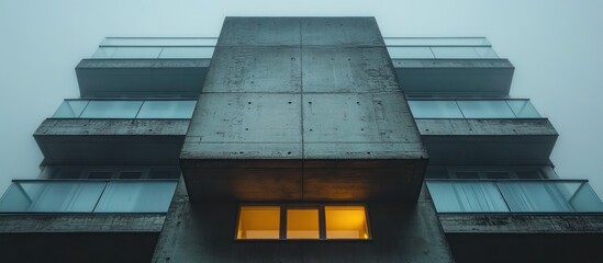 Wall Mural - Concrete Building with Fog