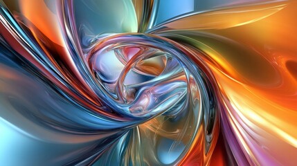 Poster - A colorful swirl of light and dark blue, red, and orange