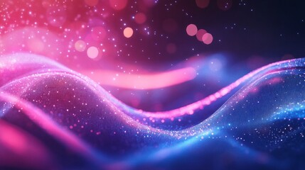 Aufkleber - A colorful, abstract image with a pink and blue wave