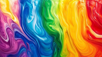 Poster - A colorful painting with a rainbow of colors