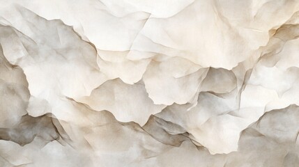 Poster - A painting of mountains with a light brown and white color scheme
