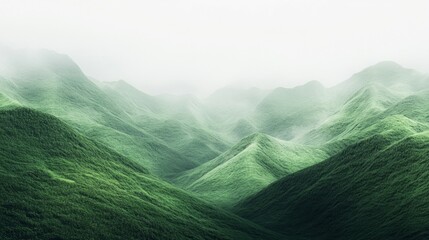 Poster - The mountains are covered in lush green trees and the sky is cloudy