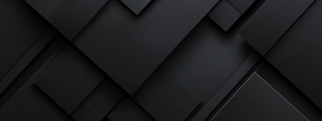 Aufkleber - Abstract minimalist wallpaper with abstract geometric forms on black background. Ideal for modern design and banner templates with copy space in the center for text.