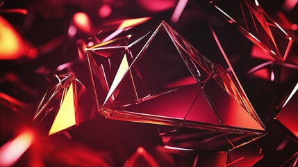 Poster - Abstract Polygonal Gradient in Warm Tones