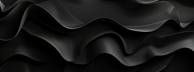 Poster - Photo of Black Background with Delicate Patterns for Design, Featuring White Space in the Center for Text. Ideal for Banner Templates and Digital Projects. Abstract Minimalist Wallpaper.