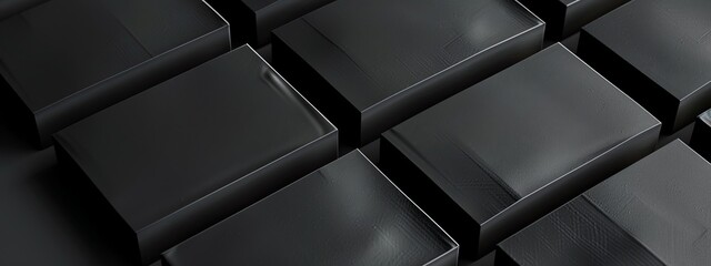 Aufkleber - Black background with diagonal grid for design. Banner template with white space in the center for text. Perfect for minimalist abstract wallpaper and contemporary graphic design.