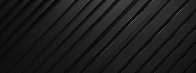Poster - Black Background with Diagonal Stripes for Design Banner Template, Featuring Abstract Minimalist Wallpaper with Copy Space in the Center for Text