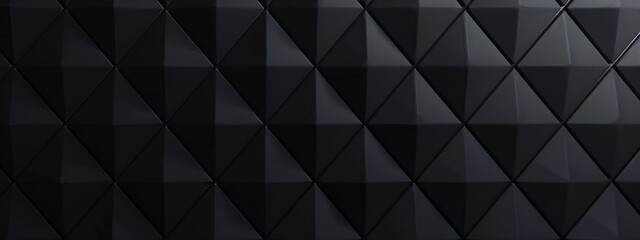Aufkleber - Diamond grid on a black background, minimalist design banner template with white space for text. Perfect for stylish and modern presentations, websites, and digital designs.