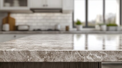 Poster - A kitchen countertop with a window in the background