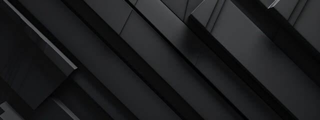 Aufkleber - Photo of Black Background with Geometric Patterns for Design, Featuring White Space in the Center for Text. Ideal for Banner Templates and Digital Projects. Minimalist Wallpaper.
