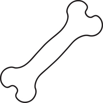 Bone Line Icon, Outline Symbol Vector Illustration