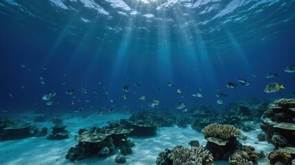underwater blue empty background in sea generate ai 