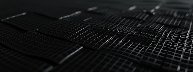 Aufkleber - Abstract minimalist wallpaper with grid lines and diamonds on black background. Featuring white space in the center for text, ideal for design templates and modern banners.