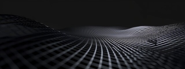 Poster - Black background with grid lines for design, banner template. White space in the center of the page for text. Simple abstract wallpaper with copy space.