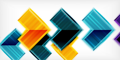 Poster - Arrow symbols created with 3d effects and line texture geometric abstract background