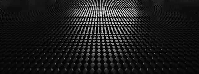 Aufkleber - Minimalist grid pattern wallpaper on a black background. Banner template with white space for text, suitable for modern and professional design applications.