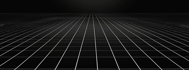 Aufkleber - Black Background with Grid Pattern for Design Banner Template, Featuring Minimalist Wallpaper with Copy Space on Black Background