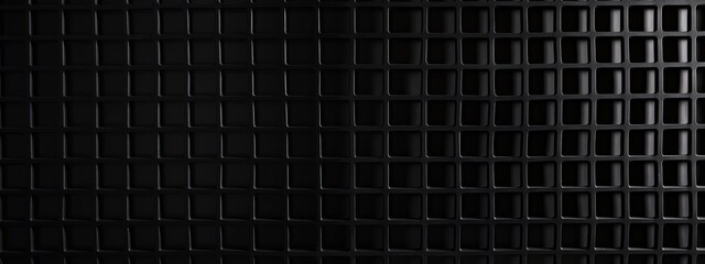 Aufkleber - Grid Patterns on Black Background for Design, Banner Template, Minimalist Abstract Wallpaper with Copy Space, Simple Geometric Modern Wallpaper for Text Placement and Creative Use