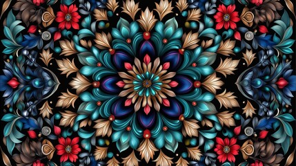 Poster - Intricate Mandala in Jewel Tones