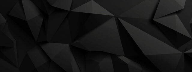 Aufkleber - Geometric minimalist pattern with intersecting triangles on black background. Featuring white space in the center for text, ideal for design templates and modern banners.