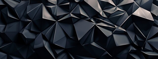 Aufkleber - Abstract Banner Template with Intersecting Triangles on Black Background. Geometric Minimalist Design with Central White Space for Text. Perfect for Modern Use.
