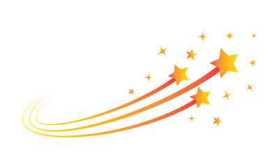 Wall Mural - colorful falling star. simple shooting stars symbol. transparent png and vector illustration.