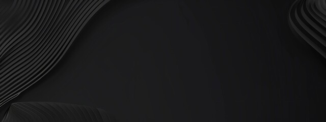 Aufkleber - Irregular lines on a black background, minimalist design banner template with white space for text. Perfect for creative and artistic presentations, websites, and modern designs.