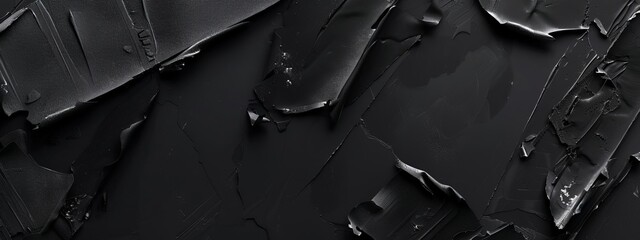Aufkleber - Black Background with Irregular Shapes for Design Banner Template, Featuring Abstract Geometric Wallpaper with Copy Space in the Center for Text