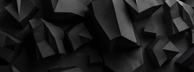 Aufkleber - Black Background with Irregular Shapes for Design Banner Template, Featuring Abstract Minimalist Wallpaper with Copy Space in the Center for Text