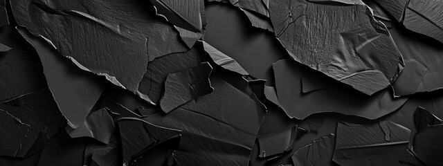 Aufkleber - Modern abstract composition with irregular shapes on black background. Featuring white space in the center for text, ideal for design templates and modern banners.