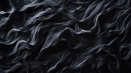 Poster - A black and white image of a piece of fabric with a lot of texture