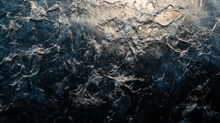 Poster - A dark blue background with a lot of water and rocks