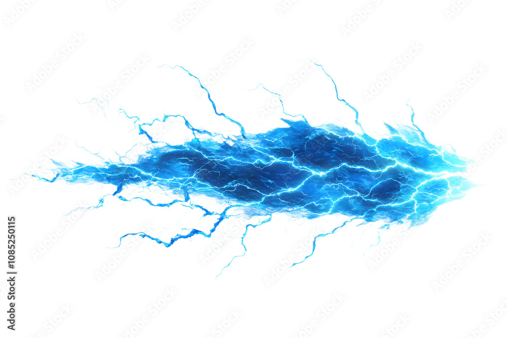 Vivid Blue Lightning Bolt with Dynamic Lines Showcasing Electric ...