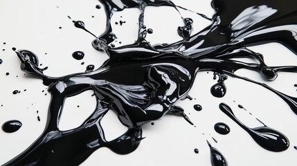 Poster - Minimalist Black-and-White Ink Splash Design