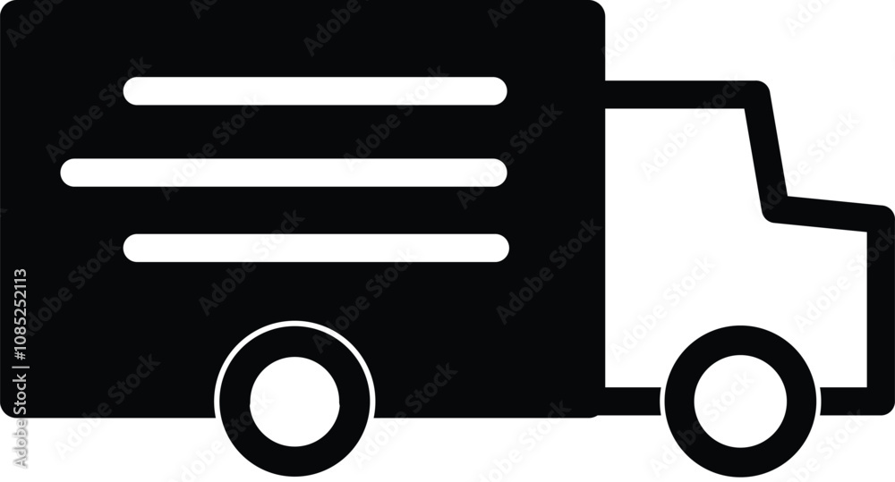 Fast free delivery truck vector icon set. moving cargo shipping service ...