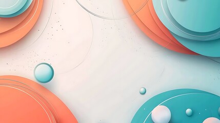Poster - Abstract Pastel Composition of Overlapping Circles and Spheres