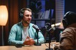 © Serhii - Podcasters enjoying happy conversations with online listeners in studio, covering wide range of subjects
