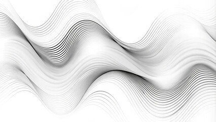 Poster - 3D wave lines pattern smooth curve flowing dynamic black isolated on white background for concept of technology, digital, science, music. Abstract wave line. Digital frequency equalizer